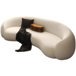 Sofá Curvo de Forma Irregular para Apartamentos Pequeños, Sala de Transmisión en Vivo Estilo Nórdico, Salón de Belleza, Sala de Estar y Áreas de Descanso - Product Image 5