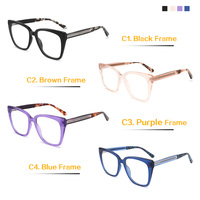 Vente en Gros Stock Montures de Lunettes en Acétate de Cellulose Surdimensionnées Montures de Lunettes Optiques Oeil de Chat pour Dames Fabriquées en Chine pour Femmes