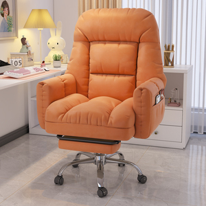 Plüsch gefüllter, mit Leder umwickelter drehbarer Bürostuhl-höhen verstellbar, mit Aufbewahrung tasche-Ideal für Schlafzimmer Einzels itz - Product Image 6