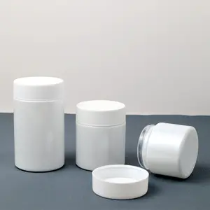 Fábrica al por mayor 1 oz 2 oz 3 oz 4 oz embalaje contenedor a prueba de niños tarro de vidrio redondo con tapa resistente a los niños