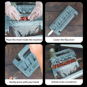 Wholesale Modern Outdoor Manual Meat <b>Threading</b> <b>Tool</b> Metal Skewer Plastic Handle Custom Logo Flat Shape for Camping BBQ Includes - Product Image 2