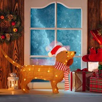 Lumière LED 3D blanche étanche IP44 en forme de chien teckel pour décoration de Noël extérieure de jardin, AC 110V/220V, structure en fil de fer