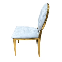 Chaises de banquet d'hôtel en gros, bleu clair et plaquées or, pour mariages