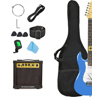 Gitar Elektrik 6 Senar dengan Body Kayu Solid Bersertifikasi FCC, Amplifier 10 Watt, Kit Lengkap - Ramah Pemula, Termasuk Tuner, Tas, dan Tali Gitar