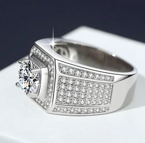 Custom 925 Sterling Silver <strong>Ring</strong> <strong>Men</strong> Emerald-Cut <strong>Moissanite</strong> Signet <strong>Ring</strong> - Product Image 3