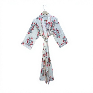 Robe Kimono pour femmes Robe de chambre en coton Boho Peignoir en coton pour femmes 100% coton biologique fait à la main Long Yukata japonais - Product Image 1
