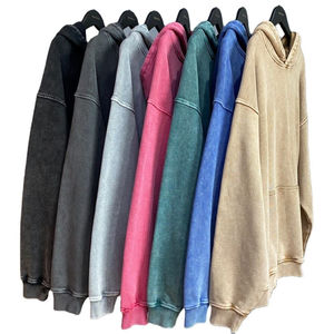 2023 nueva moda de algodón de rizo francés pesado 420gsm ropa de calle de gran tamaño lavado en blanco Vintage sudaderas con capucha para hombres - Product Image 1