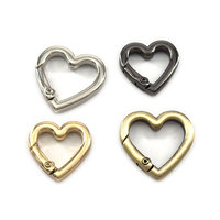 Anneaux en O en forme de cœur en alliage de zinc sans nickel, boucles de fixation pour vêtements, chaussures, sacs, ceintures, sangles, mousquetons, porte-clés, chaînes pour chiens