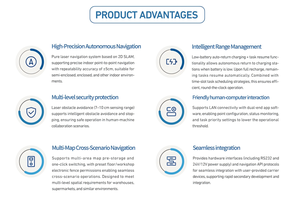 רובוט גרירה AGV עם ניווט לייזר |   50 ק\\\"ג-500 ק\\\"ג כושר נשיאה בהתאמה אישית, ניווט מדויק, טיפול יעיל בחומרים עבור שימושים מרובים - Product Image 5