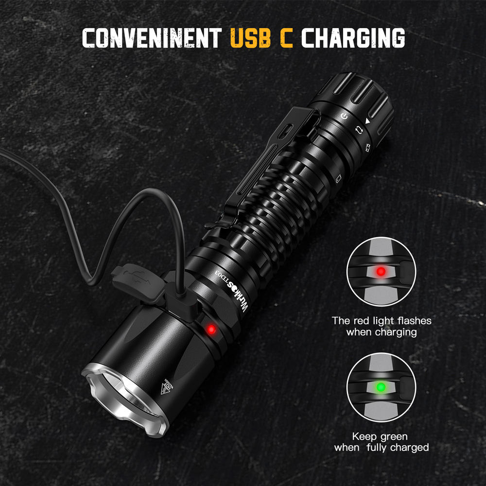 Wurkkos TD03 Tactical Flashlight: 1800lm EDC Rechargeable LED