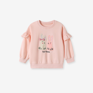 Completo Set Abbigliamento <span class=keywords><strong>Bambina</strong></span> 2 Pezzi 2025: Felpa a Maniche Lunghe con Stampa Coniglio Cartone Animato e <span class=keywords><strong>Leggings</strong></span> Blu Navy Casual Anti-Piega - Product Image 4