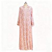 Abaya musulmane en mousseline brodée, élégante et tendance, pour adultes, style soirée, avec taille naturelle