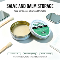 Boîte en étain ronde personnalisée de qualité alimentaire avec couvercle fileté, matériaux recyclés pour l'emballage de cosmétiques, d'huiles essentielles, d'onguents et de lubrifiants