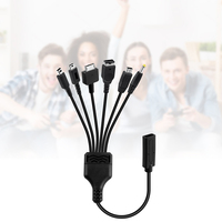 6 en 1 USB C à 6 connecteur jeu charge Audio vidéo transmetteur câble cordon pour NDS Lite Wii U nouveau 3DS XL LL 2DS GBA SP PSP PSV