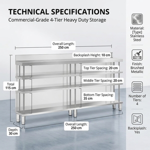 Stainless Steel Double-row Cocktail Station with Double Layer Shelf for High Efficiency <b>Bar</b> Service - Product Image 3