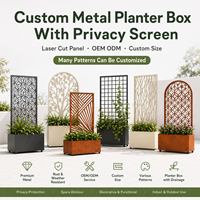 Jardinière en métal découpée au laser sur mesure avec écran d'intimité, jardinière rectangulaire en aluminium, treillis de jardin, OEM ODM