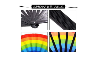 พัดผ้าไหมลายวัฒนธรรม พัดมือถือทำจากผ้า ประดิษฐ์จากพลาสติก - Product Image 2