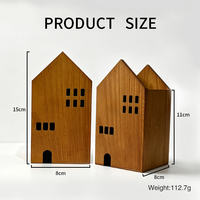 Porte-stylos en forme de maison en bois, porte-crayons multifonctionnel pour bureau, organisateur de papeterie pour la maison et le bureau