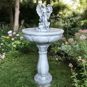 نافورة مياه خارجية جديدة على شكل ملاك مصنوعة يدويًا من الألياف الزجاجية والراتنج، تعمل بالطاقة الشمسية، مقاومة للعوامل الجوية، مع إضاءة LED - Product Image 3