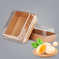 Boîte en papier de qualité alimentaire personnalisée, emballage Sandwich Sushi, boîte en papier Kraft à emporter avec fenêtre ouverte, vente en gros