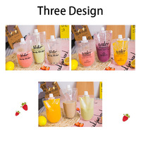 Pochette transparente écologique pour boissons, bec verseur en plastique pour jus liquide, emballage de boissons, sac de flacons avec bec d'entonnoir