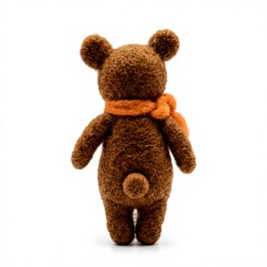 Oso de Peluche Tejido a Mano del Himalaya, Ecológico, con Bufanda Roja, Pequeño, Decoración Navideña, Estilo de Dibujos Animados, para Colgar en la Pared - Product Image 4