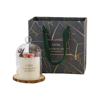 Bougie parfumée artisanale à la cire de soja avec fleurs séchées - Coffret cadeau pour les fêtes et Pâques - Pour les mariages - Non toxique et longue durée