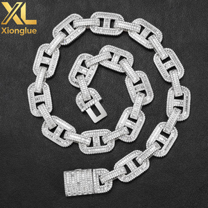 Hip Hop Women Engagement & Wedding Choker Silver Plated 5A Rectangle CZ <b>Iced</b> <b>Out</b> Bling Cuban Necklace - Product Image 6
