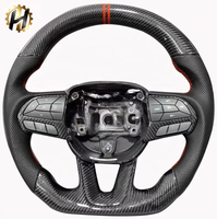 Volant sport en fibre de carbone personnalisé de haute qualité, design sergé, forme en D, matériau en cuir pour Dodge Charger RAM 2001-2003