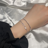 Bracelet d'amour doux tempérament coréen Bracelet Design Double couche Dongdaemun BFF étudiant creux perle ronde Bracelet en forme de coeur