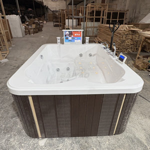 Spa Extérieur Luxe 2 <span class=keywords><strong>Personnes</strong></span> Jardin Bain à Remous Bulles D'air Baignoire à Remous Jacuzzier <span class=keywords><strong>Avec</strong></span> Panneau De Commande et TV dans le Jardin - Product Image 2