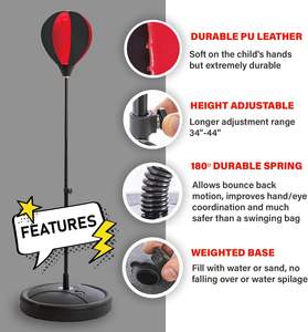 Saco de <span class=keywords><strong>boxeo</strong></span>, niños incluidos <span class=keywords><strong>guantes</strong></span> de <span class=keywords><strong>boxeo</strong></span> | Saco de <span class=keywords><strong>boxeo</strong></span> ajustable para niños de 3 a 10 años con soporte | Juego de bolsa de <span class=keywords><strong>boxeo</strong></span> de juguete - Product Image 4