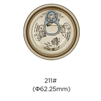 211 #   Couvercle en acier de 62,25 mm à ouverture complète pour boîtes de conserve de thon et de pâte de tomate