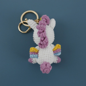 Amigurumi Yarn Crochet Keychain <b>Handmade</b> unicorn Plush Toy Keychain Knitting Knitted Knit Crochet Animals <b>Doll</b> unicorn Keychain - Product Image 2