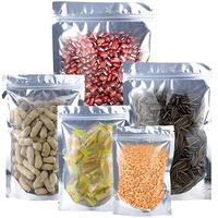 Sacs d'emballage alimentaire en aluminium Mylar avec fermeture éclair refermable, finition mate, noir, blanc, or
