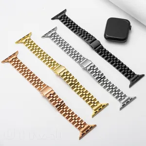 Slim Steel Smartwatch Wristband Women Fashion Metal Stainless Steel Watch Band For Apple Watch Ultra Strap