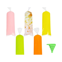 Tube souple en plastique PE en gros pour sucettes glacées, sac à fermeture éclair pour sucettes glacées avec impression sérigraphique sur la surface