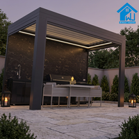 Pergola motorisée en aluminium sur mesure Sweet Home avec toit à lames, abri extérieur pour jardin, résistant au vent et à l'eau