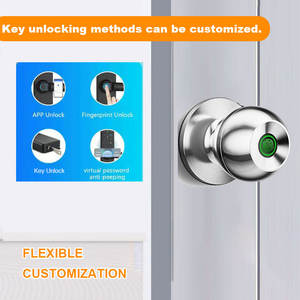 Serrures de porte électroniques intelligentes d'empreintes digitales Offre Spéciale boule de bouton intelligente pour les données de nuage de porte en aluminium nouvelle technologie système en bois - Product Image 2