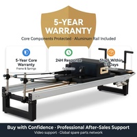 Machine de Pilates Reformer en aluminium de qualité studio, équipement de fitness Pilates semi-élevé avec rail de précision CNC, vente en gros