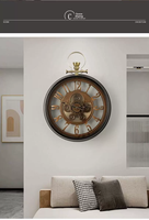 Jam Dinding Dekoratif Quartz Satu Sisi Desain Tradisional Jarum Logam Dekorasi Rumah Senyap Gaya Eropa Ruang Tamu Kamar Tidur