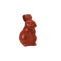 Ornement Lapin Pierre en Agate Multicolore Sculpté à la Main, Gravé et Poli, pour Décoration Maison et Voiture, Idéal Cadeau (Vente en Gros)