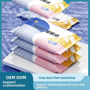 Paquet de 10 lingettes de nettoyage en papier toilette humide non tissées portables pour usage domestique pour essuyer les <span class=keywords><strong>fesses</strong></span> en cours - Product Image 2