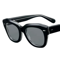 Lunettes Rétro Carrées en Acétate Bleu Grandes Montures Européennes Américaines pour Myopie Verres Anti-Lumière Bleue Lecture Tendance