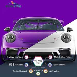 Рулонная пленка для оклейки авто Candy Wrapping Paper: темно-синяя, белая, фиолетовая, зеленая матовая, на заказ, 3 м, для полной оклейки автомобиля, виниловая пленка-стикер - Product Image 6