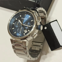 Montre chronographe à quartz Business Bosst pour hommes, 44mm, cadran bleu à rayures verticales, lumineux, étanche, classique, HB Montres Homme