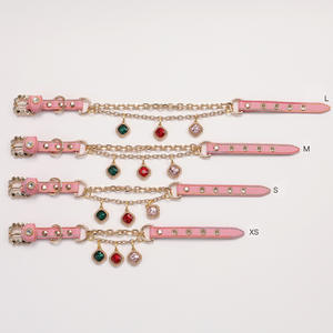 Collar de cuero de lujo para perros y gatos, correa de diamantes de imitación con ganchos bloqueables, diseñador de perlas ajustable para mascotas, Collar nupcial para gatos - Product Image 5