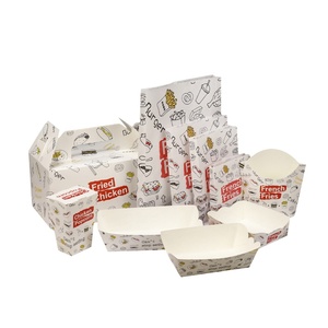 Caja desechable para llevar pollo frito, patatas fritas, palomitas, hamburguesas, bolsa de papel, set de embalaje para comida rápida - Product Image 1