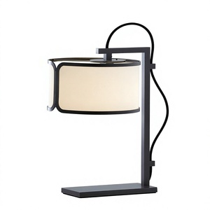 Modern Beige Linen Drum Shade <b>Table</b> <b>Lamp</b> Gold Metal <b>Base</b> E27 LED Switch Control 3500K Warm White CRI 80 Eco-Friendly Eye Caring - Product Image 1