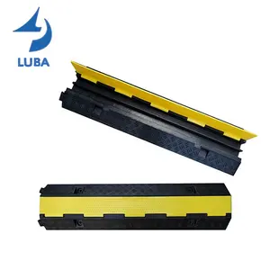 980*240*44mm New Sale 2 Channel Wire Ramp Rubber Ramp Heavy Duty Rubber Industrial Cable Protector